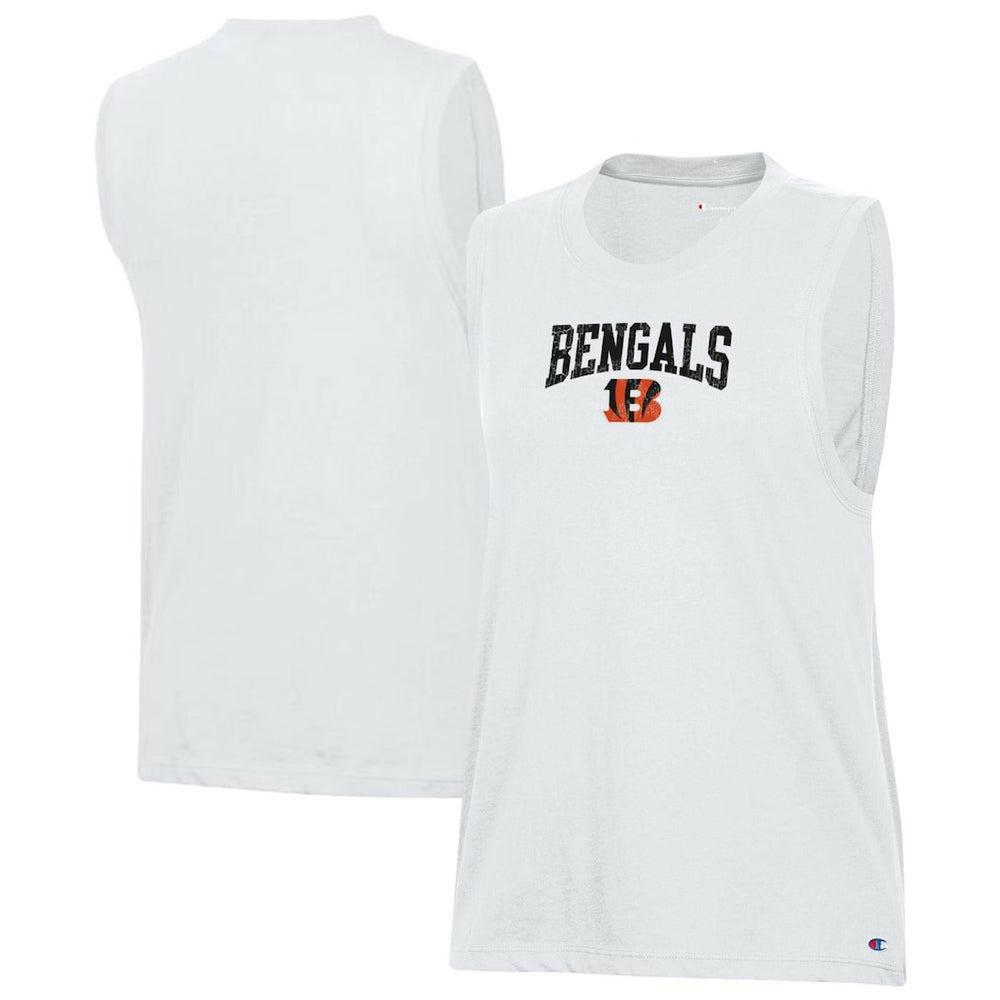 Cincinnati Bengals Champion Women's Muscle Tank Top - White Tops
