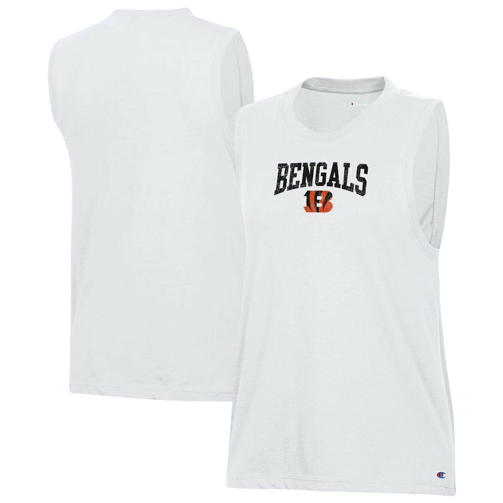 Cincinnati Bengals Champion Women's Muscle Tank Top - White Tops