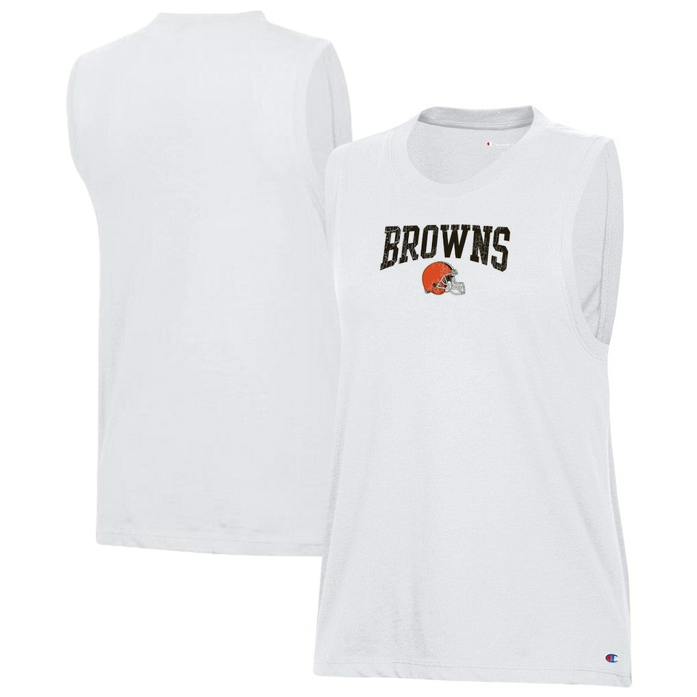 Cleveland Browns Champion Women's Muscle Tank Top - White Tops