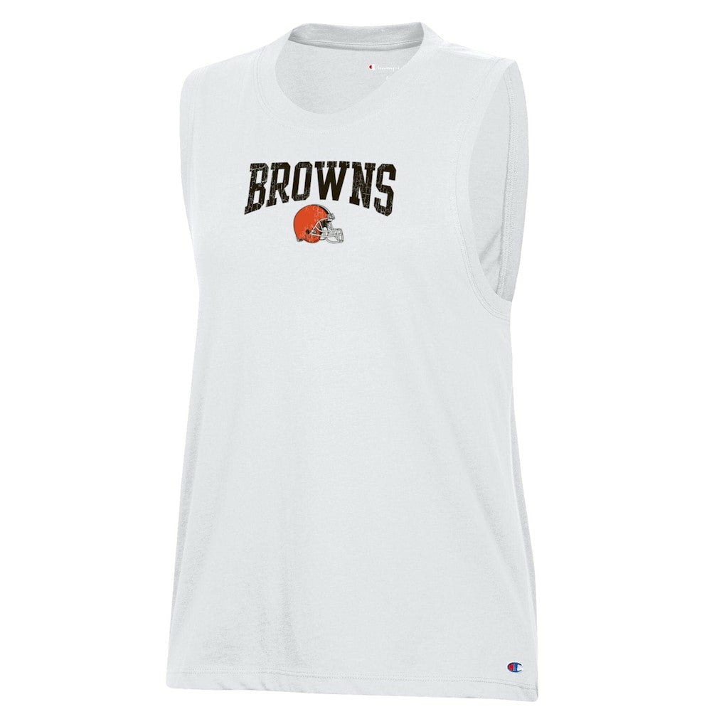 Cleveland Browns Champion Women's Muscle Tank Top - White Tops
