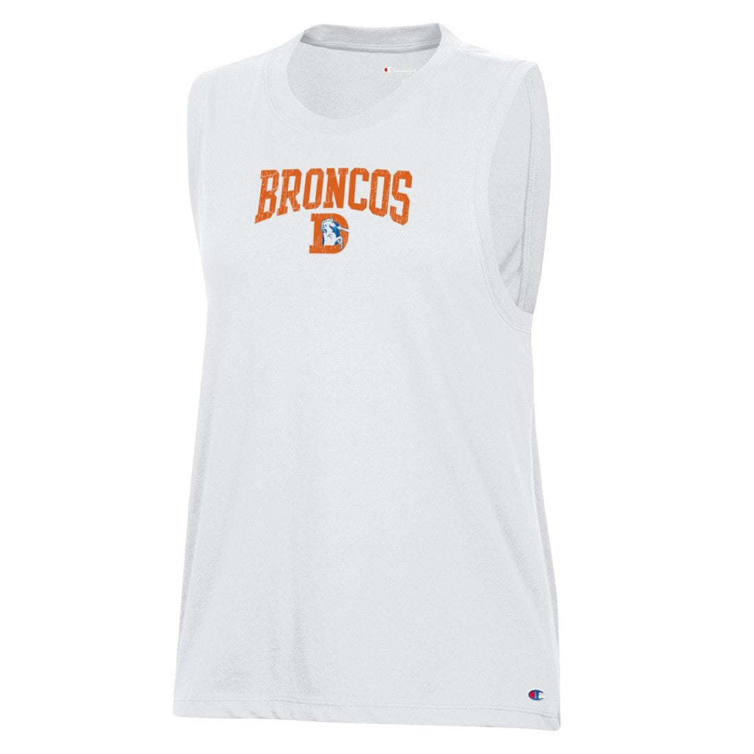 Denver Broncos Champion Women's Muscle Tank Top - White Tops