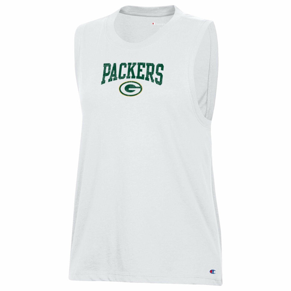 Green Bay Packers Champion Women's Muscle Tank Top - White Tops