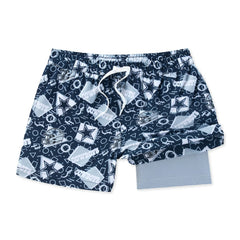 Dallas Cowboys Chubbies Game Day Fit Classic Lined Swim Trunks - Navy