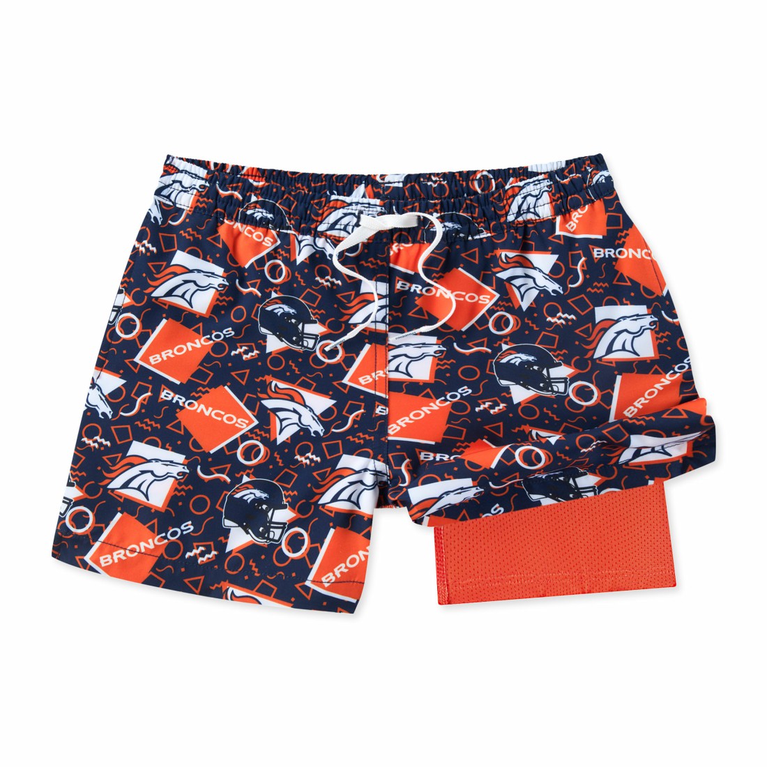 Denver Broncos Chubbies Game Day Fit Classic Lined Swim Trunks - Navy