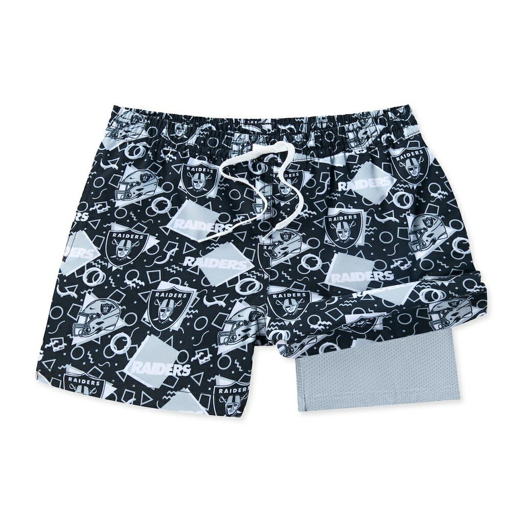 Las Vegas Raiders Chubbies Game Day Fit Classic Lined Swim Trunks - Black