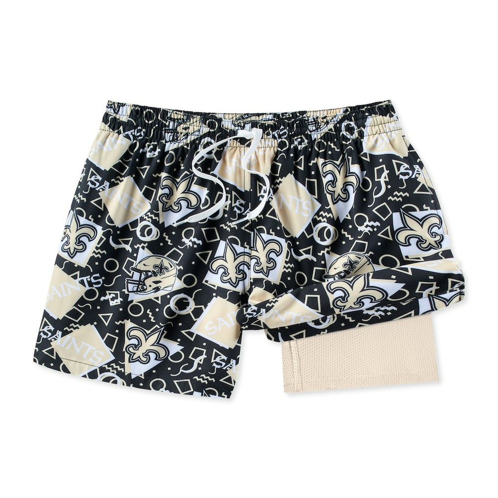 New Orleans Saints Chubbies Game Day Fit Classic Lined Swim Trunks - Black