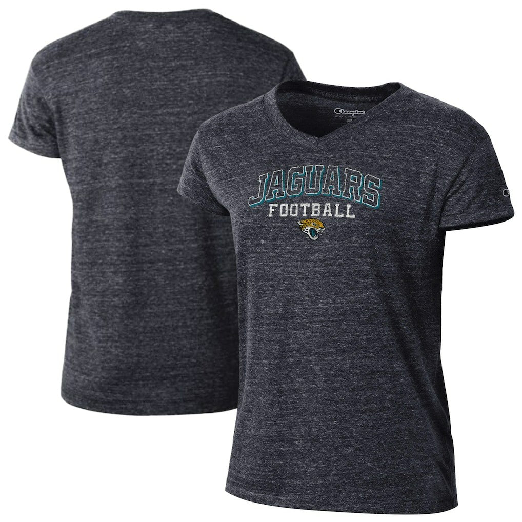 Jacksonville Jaguars Champion Women's Triumph Tri-Blend V-Neck T-Shirt - Black T-shirts