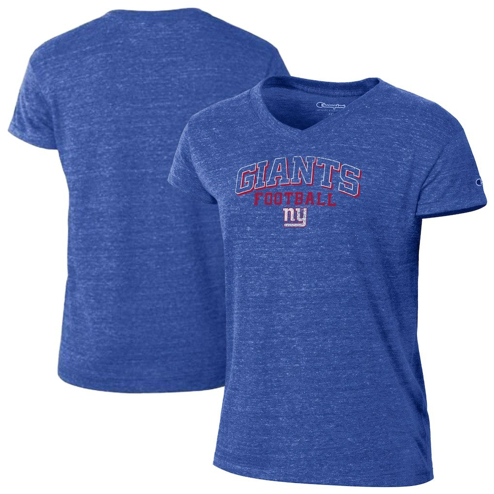 New York Giants Champion Women's Triumph Tri-Blend V-Neck T-Shirt - Royal T-shirts