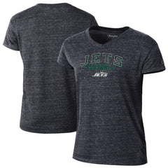 New York Jets Champion Women's Triumph Tri-Blend V-Neck T-Shirt - Black T-shirts