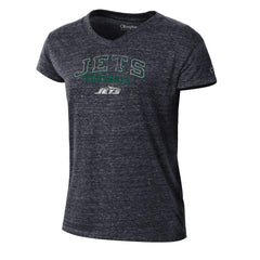 New York Jets Champion Women's Triumph Tri-Blend V-Neck T-Shirt - Black T-shirts