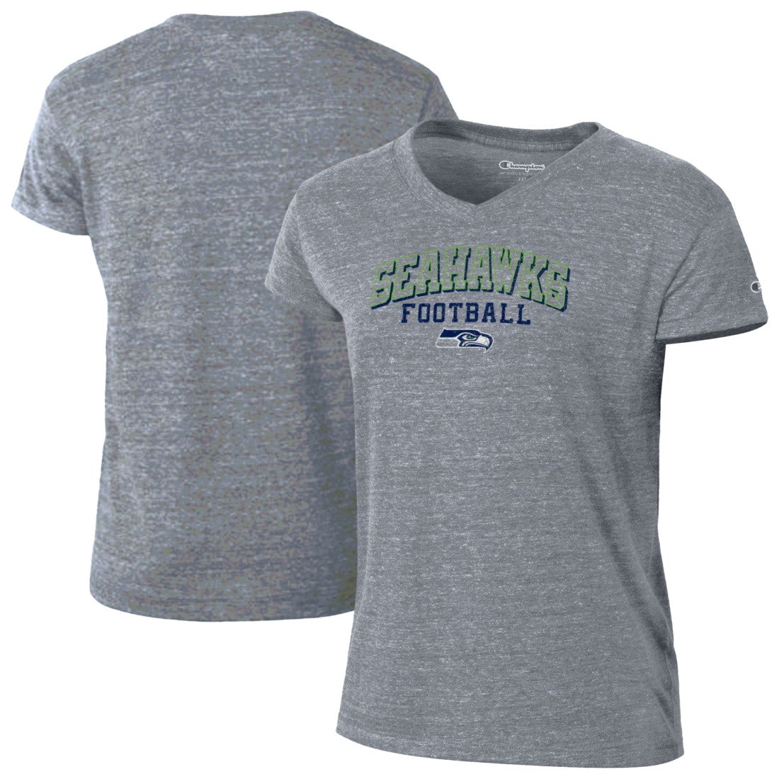 Seattle Seahawks Champion Women's Triumph Tri-Blend V-Neck T-Shirt - Gray T-shirts