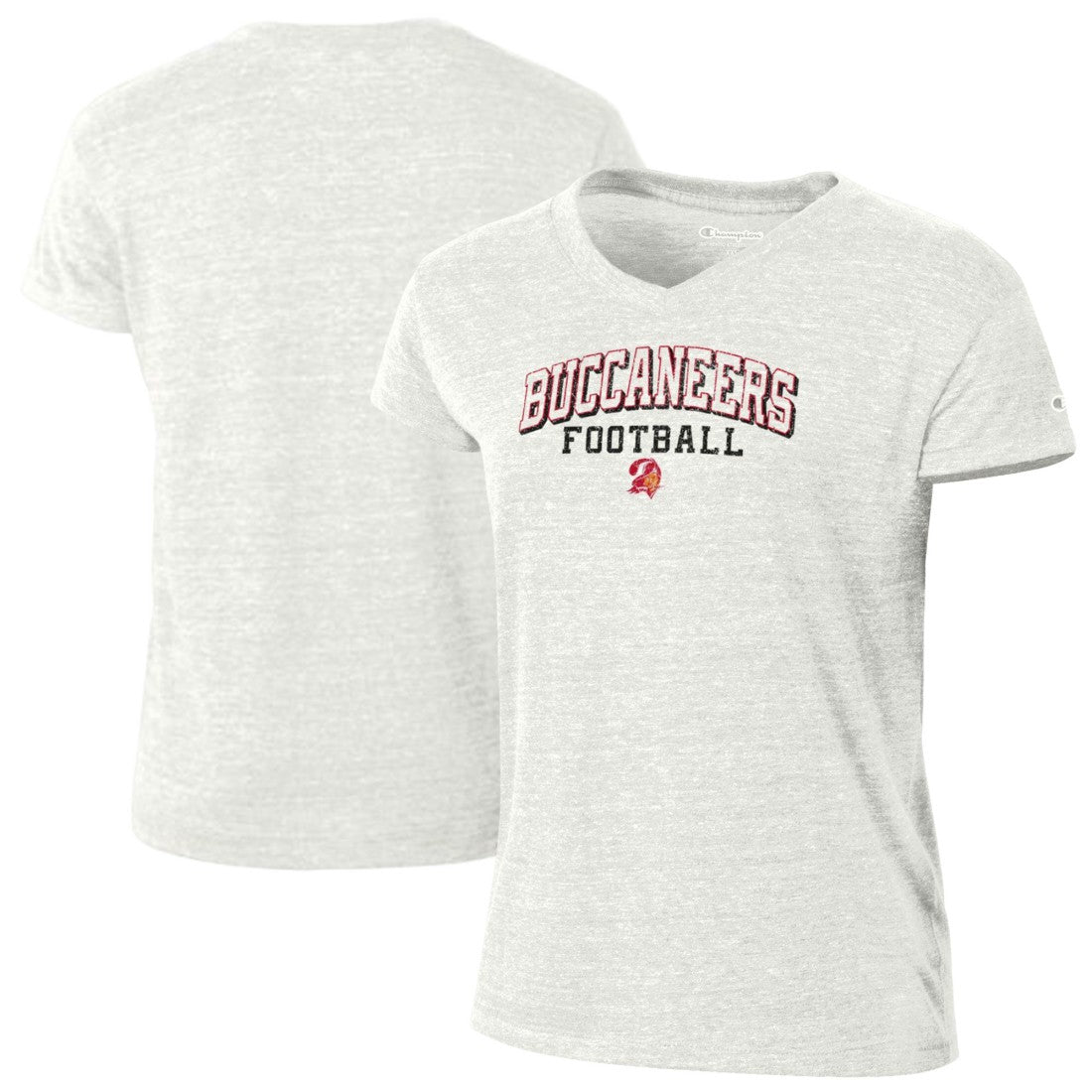 Tampa Bay Buccaneers Champion Women's Triumph Tri-Blend V-Neck T-Shirt - White T-shirts