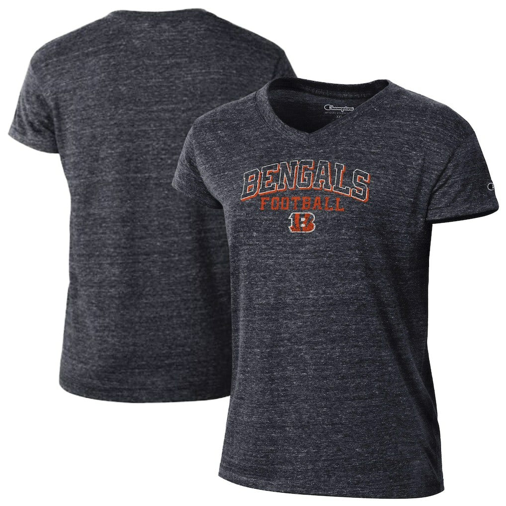 Cincinnati Bengals Champion Women's Triumph Tri-Blend V-Neck T-Shirt - Black T-shirts