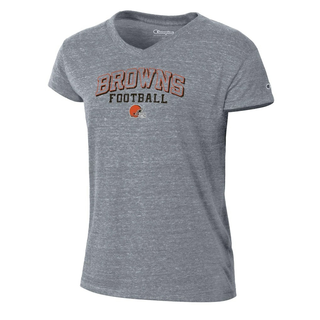 Cleveland Browns Champion Women's Triumph Tri-Blend V-Neck T-Shirt - Heather Gray T-shirts