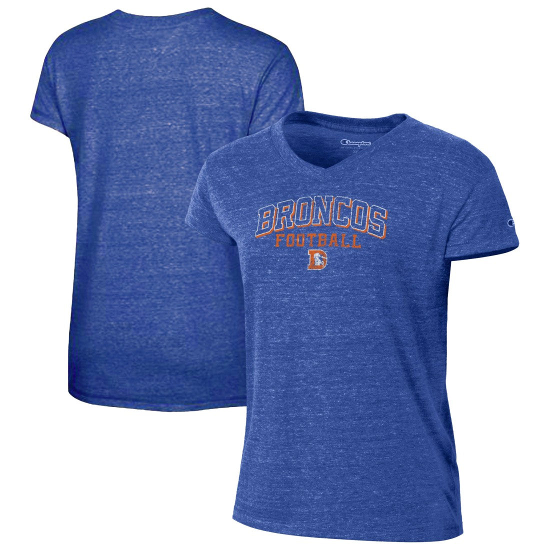 Denver Broncos Champion Women's Triumph Tri-Blend V-Neck T-Shirt - Royal T-shirts