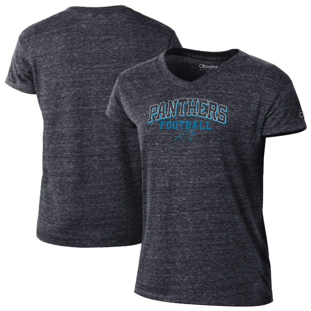 Carolina Panthers Champion Women's Triumph Tri-Blend V-Neck T-Shirt - Black T-shirts
