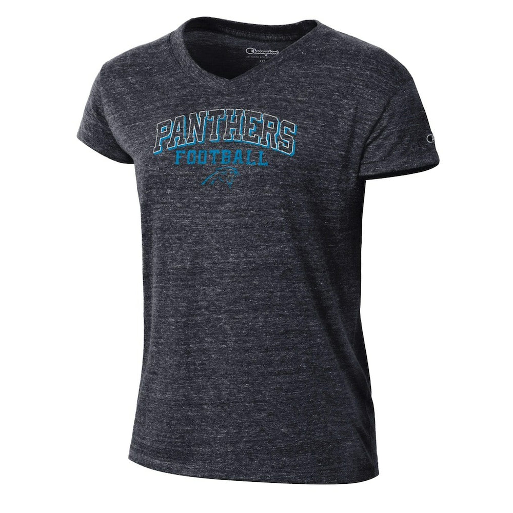Carolina Panthers Champion Women's Triumph Tri-Blend V-Neck T-Shirt - Black T-shirts