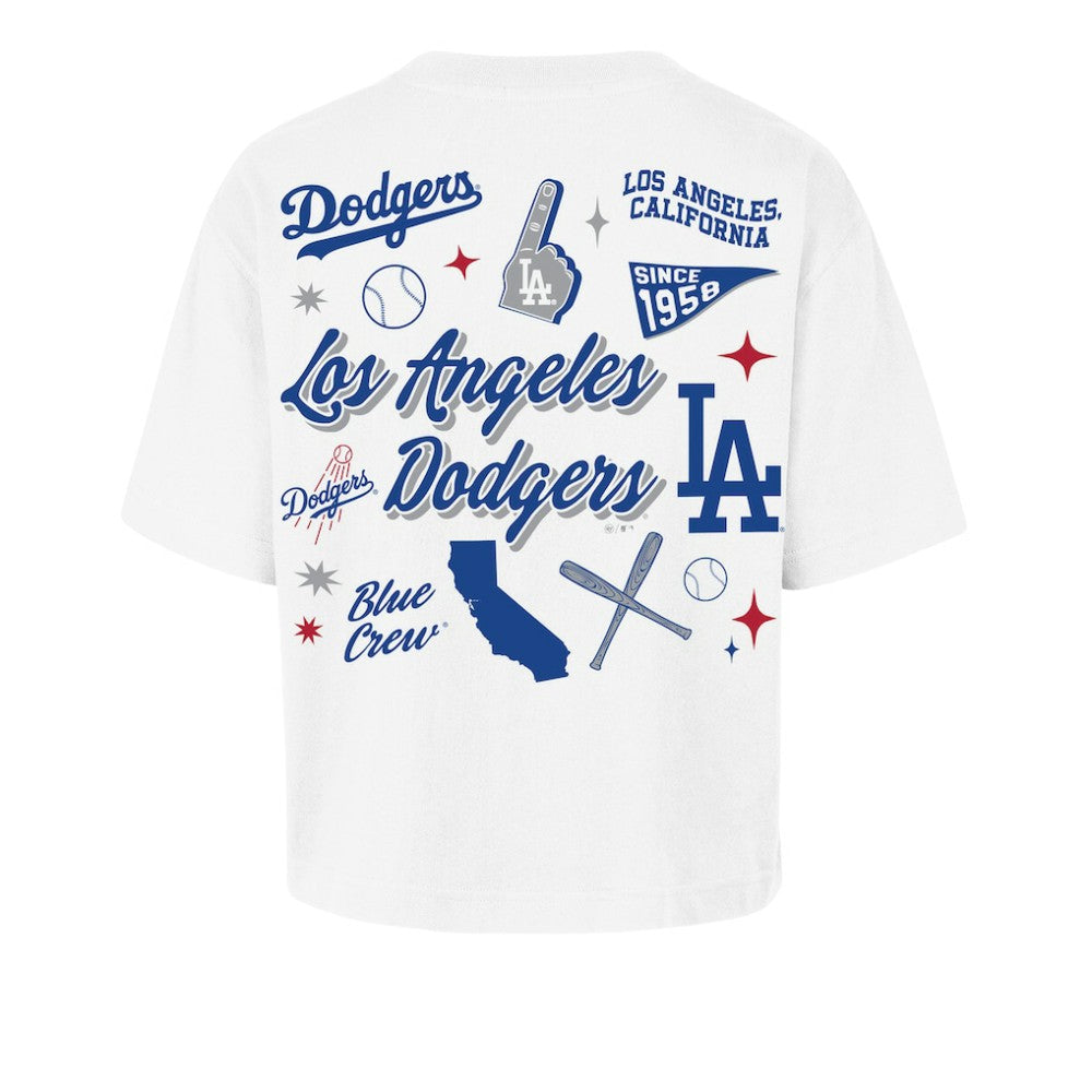 Los Angeles Dodgers '47 Women's Collage Script Reed City T-Shirt - White T-shirts