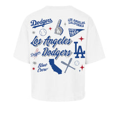 Los Angeles Dodgers '47 Women's Collage Script Reed City T-Shirt - White T-shirts