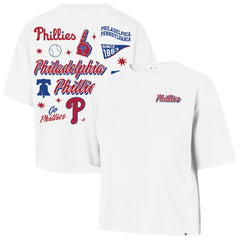 Philadelphia Phillies '47 Women's Collage Script Reed City T-Shirt - White T-shirts