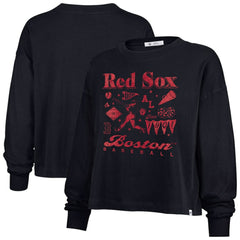 Boston Red Sox '47 Women's Team Collage Sydney Long Sleeve T-Shirt - Navy T-shirts