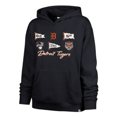 Detroit Tigers '47 Women's Bow & Banners Naomi Hoodie - Navy Hoodies