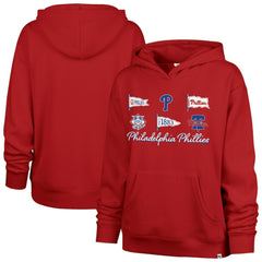 Philadelphia Phillies '47 Women's Bow & Banners Naomi Hoodie - Red Hoodies