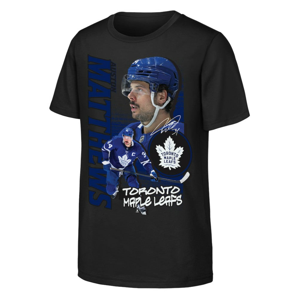 Auston Matthews Toronto Maple Leafs Outerstuff Youth Playmaker T-Shirt - Black | US 203700972