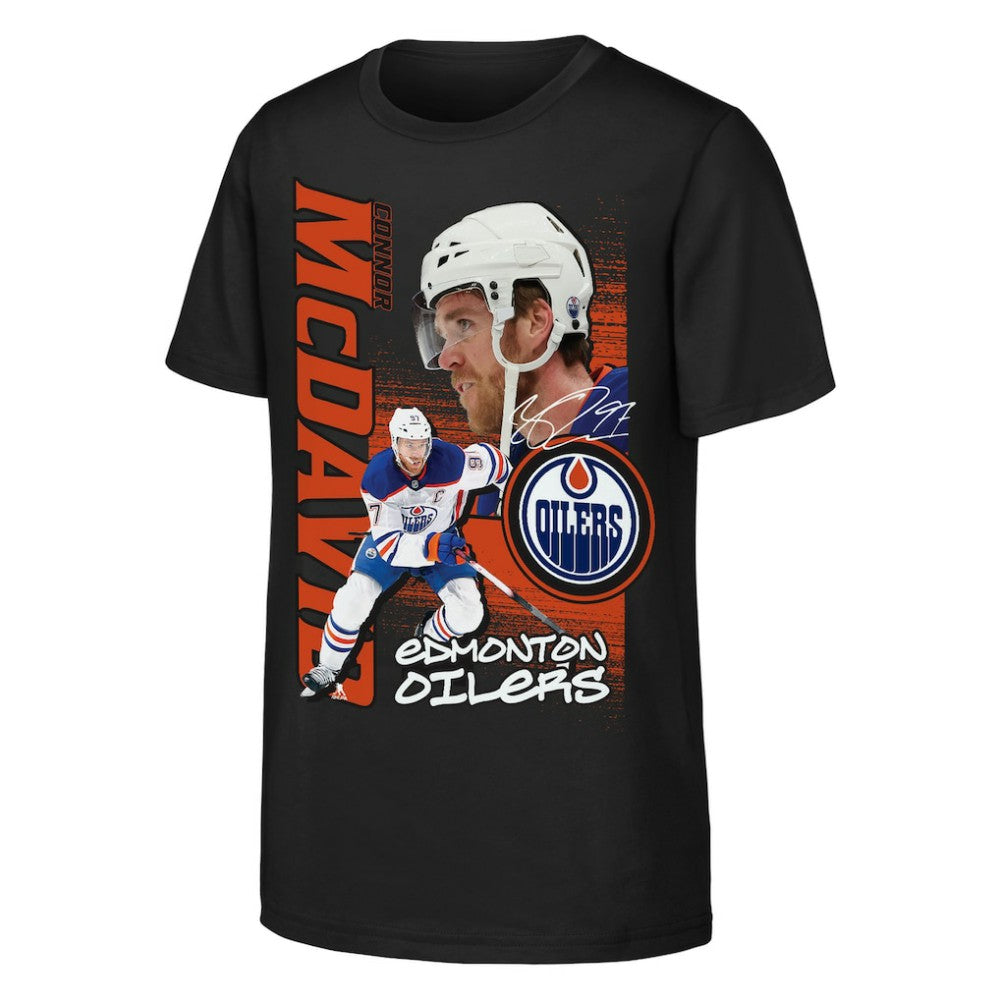 Connor McDavid Edmonton Oilers Outerstuff Youth Playmaker T-Shirt - Black | US 203700977