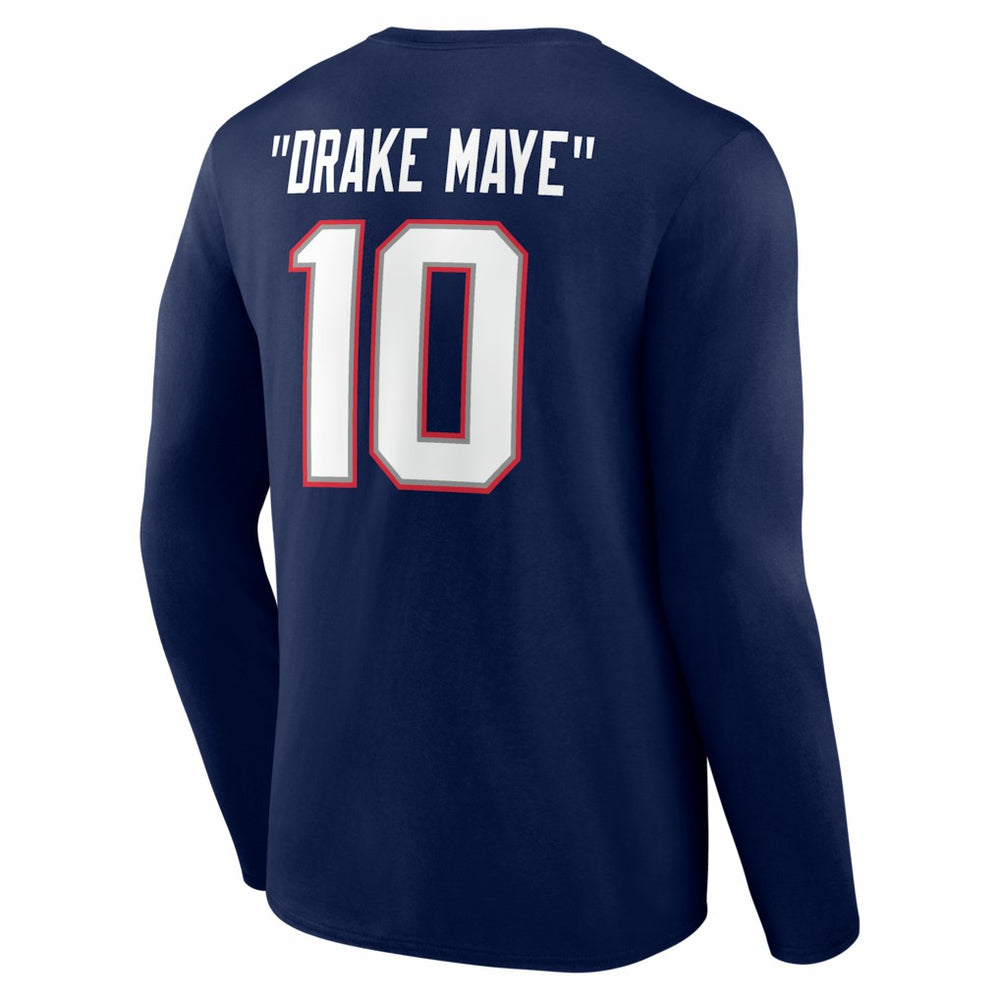 Drake Maye New England Patriots Nickname Long Sleeve T-Shirt - Navy T-shirts