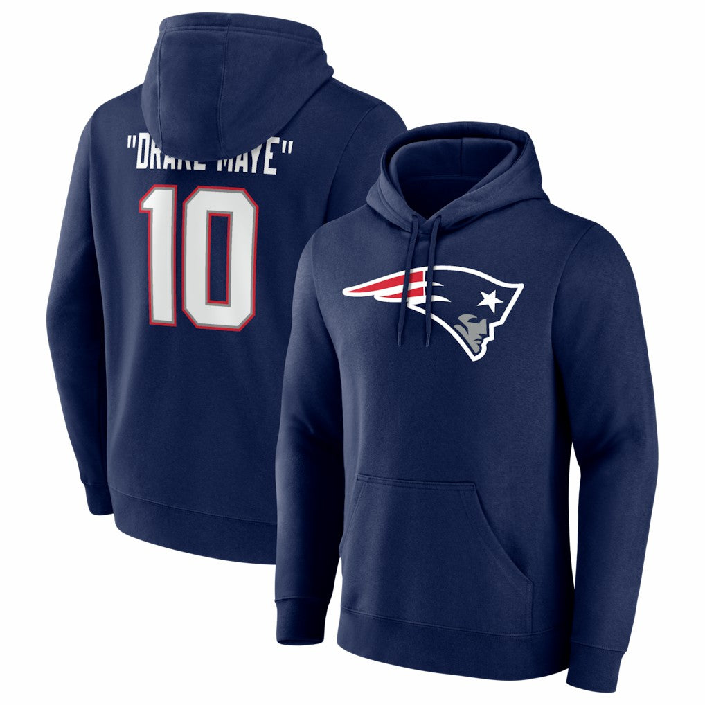 Drake Maye New England Patriots Nickname Hoodie - Navy Hoodies