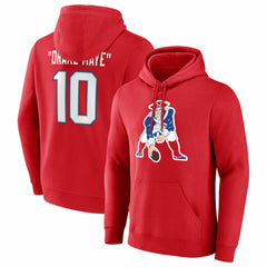 Drake Maye New England Patriots Nickname Hoodie - Red Hoodies
