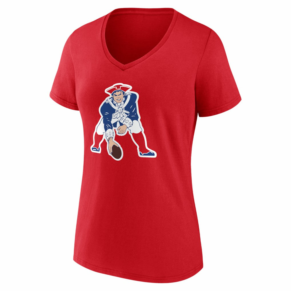 Drake Maye New England Patriots Women's Nickname V-Neck T-Shirt - Red T-shirts