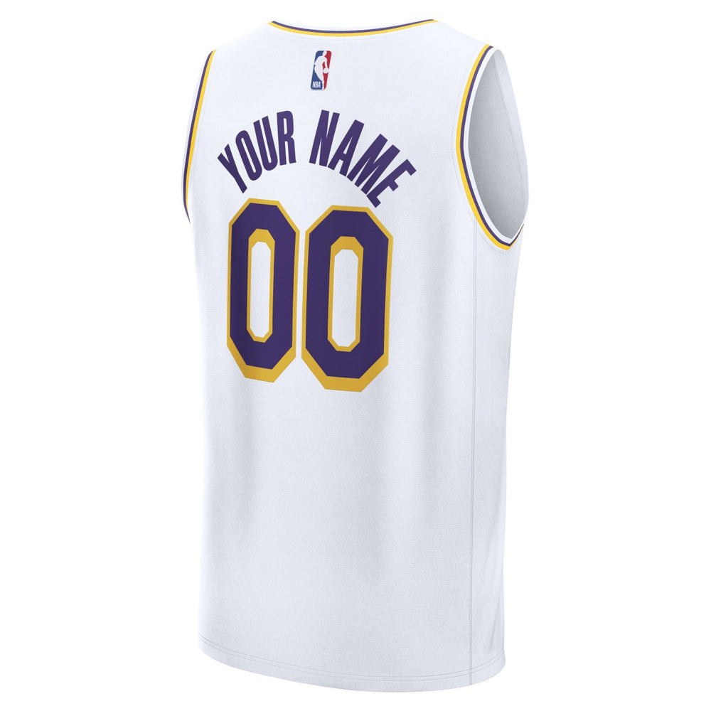 Los Angeles Lakers Fast Break Custom Replica Jersey Association Edition White - Fanatics
