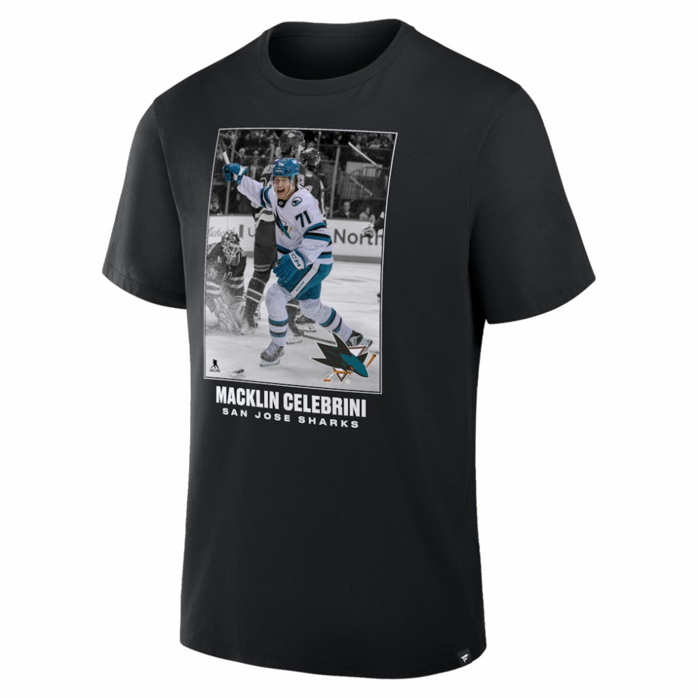 Macklin Celebrini San Jose Sharks NHL Moments Legacy T-Shirt - Black | US 203707661