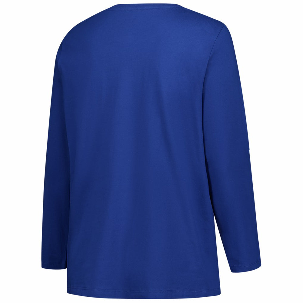Denver Broncos Women's Plus Size Primary Logo Long Sleeve Scoop Neck T-Shirt - Royal T-shirts