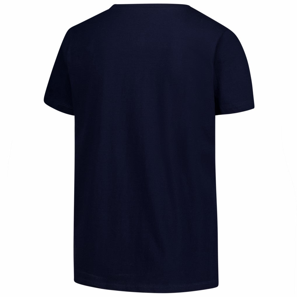 New England Patriots Women's Plus Size Arch Over Logo V-Neck T-Shirt - Navy T-shirts