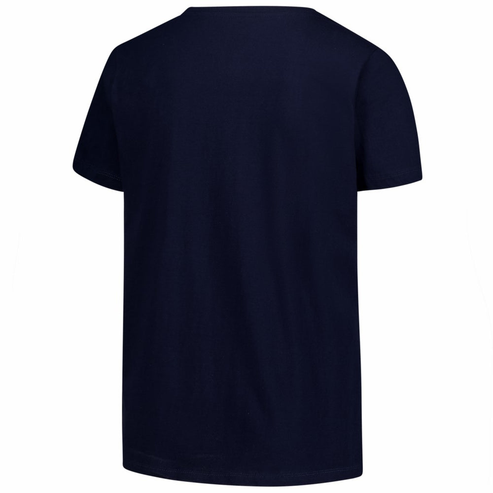New England Patriots Women's Plus Size Arch Over Logo V-Neck T-Shirt - Navy T-shirts