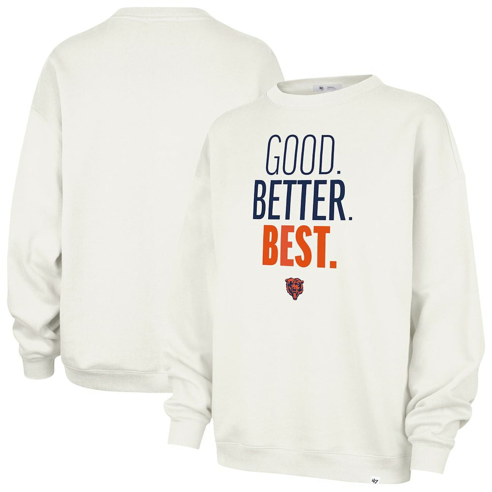 Chicago Bears '47 Women's Good. Better. Best. Imprint Oversized Sweatshirt - Cream Sweatshirts