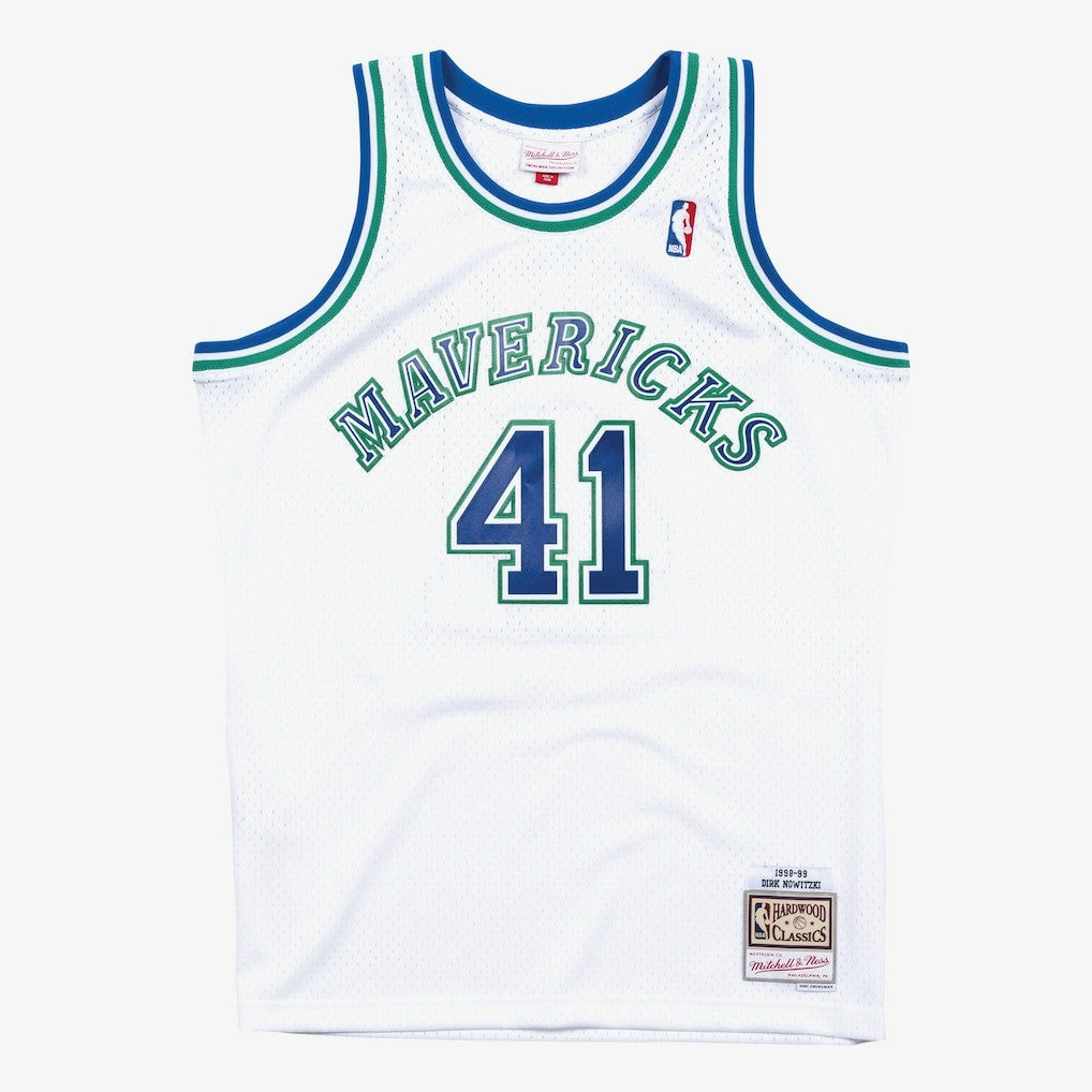 Dirk Nowitzki Dallas Mavericks 1998-99 Hardwood Classics Swingman Jersey White - Mitchell & Ness