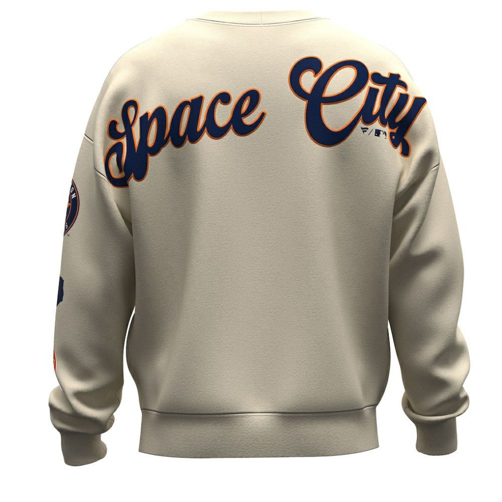 Houston Astros Fanatics Unisex Spirit Jersey Fleece Crewneck Pennant Sweatshirt - Tan Jerseys
