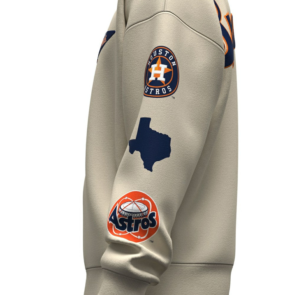 Houston Astros Fanatics Unisex Spirit Jersey Fleece Crewneck Pennant Sweatshirt - Tan Jerseys