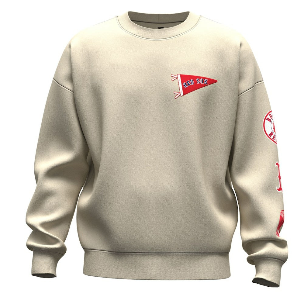 Boston Red Sox Fanatics Unisex Spirit Jersey Fleece Crewneck Pennant Sweatshirt - Tan Jerseys