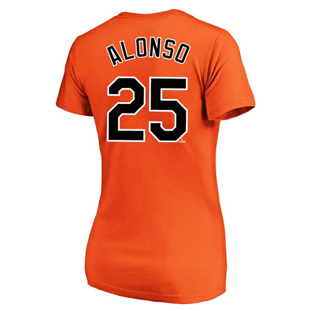 Pete Alonso Baltimore Orioles Profile Women's Plus Size Name & Number V-Neck T-Shirt - Orange T-shirts