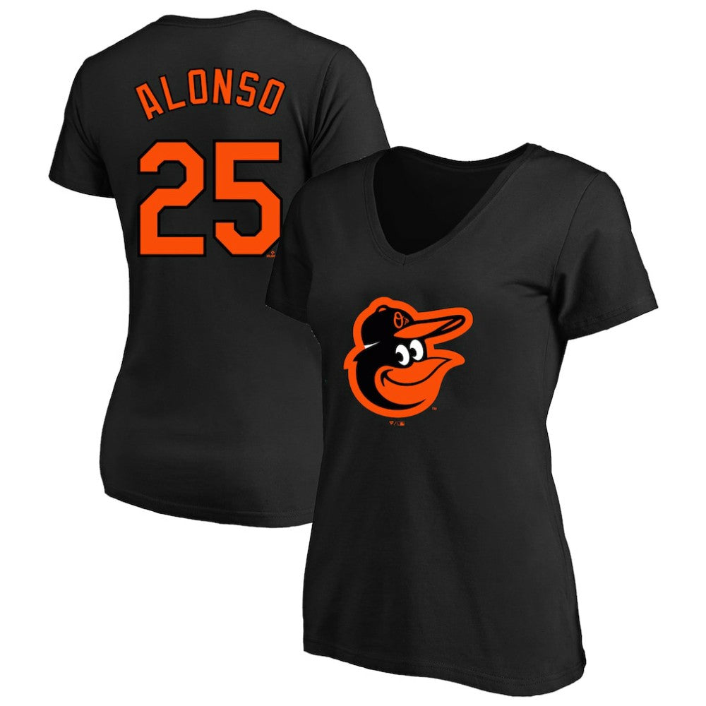 Pete Alonso Baltimore Orioles Profile Women's Plus Size Name & Number V-Neck T-Shirt - Black T-shirts