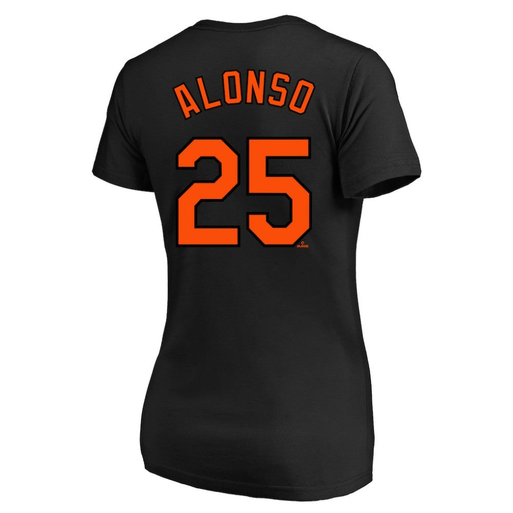 Pete Alonso Baltimore Orioles Profile Women's Plus Size Name & Number V-Neck T-Shirt - Black T-shirts
