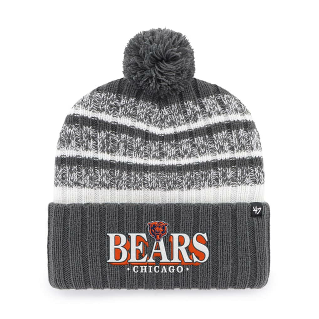 Chicago Bears '47 Tavern Cuffed Knit Hat with Pom - Charcoal Hats