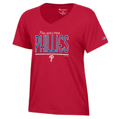 Philadelphia Phillies Champion Women's Core V-Neck T-Shirt - Red T-shirts