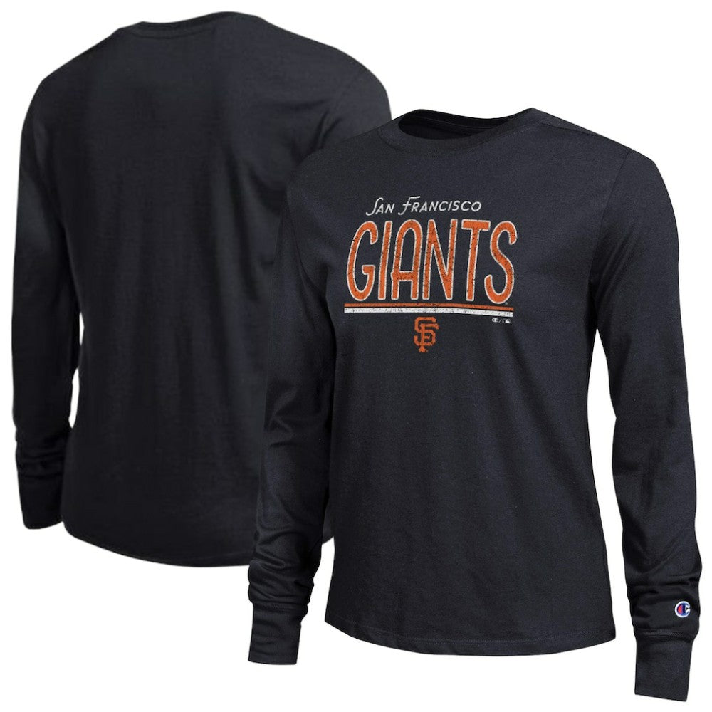 San Francisco Giants Champion Women's Long Sleeve T-Shirt - Black T-shirts