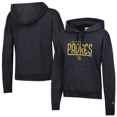 San Diego Padres Champion Women's Vintage Powerblend Hoodie - Black Hoodies